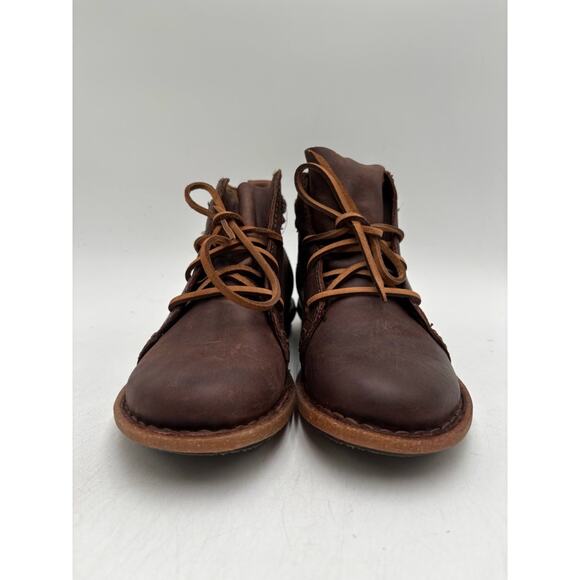 Børn TEMPLE F32523 Women's NEW Lace Up Leather Ankle Boots Brown US Size 6 NIB - Picture 5 of 11